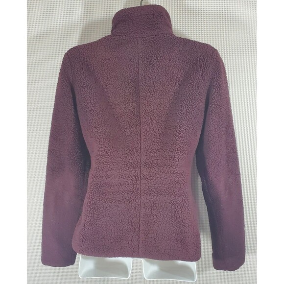 Patagonia Jacket Womens XS Deep Pile Fleece Full Zip Dark Red Maroon Sherpa - Picture 4 of 10
